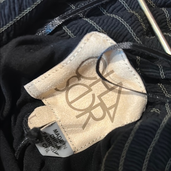 Chaser Off-Shoulder mini bohemian summer Black Dress women’s large new - Picture 3 of 6